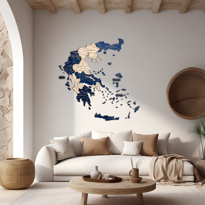 🇬🇷 Greece 3D Wooden Map