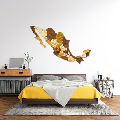 Mexico 3D Wooden Map