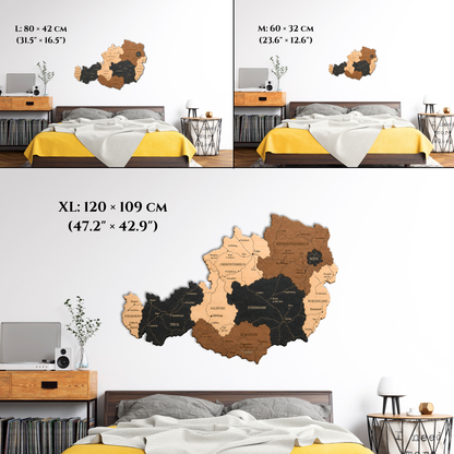 🇦🇹 Austria 3D Wooden Map