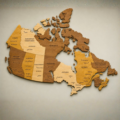 🇨🇦 Canada 3D Wooden Map