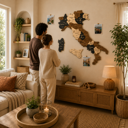 🇮🇹 Italy 3D Wooden Map