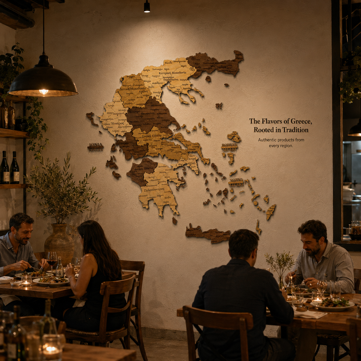 🇬🇷 Greece 3D Wooden Map
