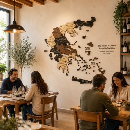 🇬🇷 Greece 3D Wooden Map