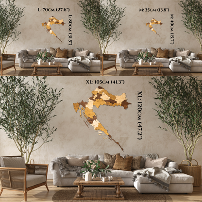 🇭🇷 Croatia 3D Wooden Map