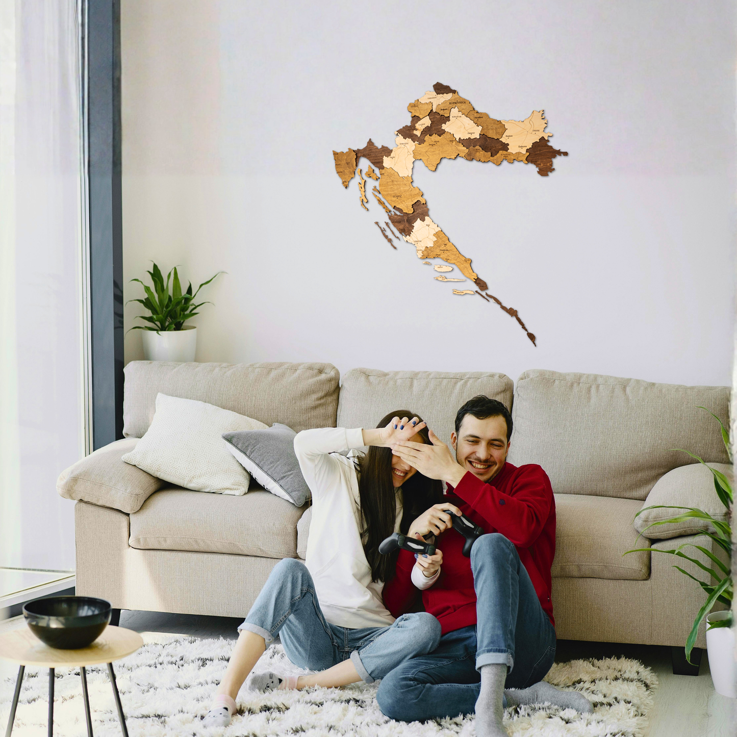 🇭🇷 Croatia 3D Wooden Map