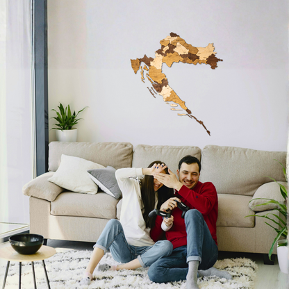 🇭🇷 Croatia 3D Wooden Map