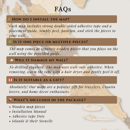 🇭🇷 Croatia 3D Wooden Map