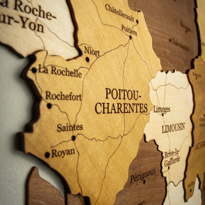 France 3D Wooden Map
