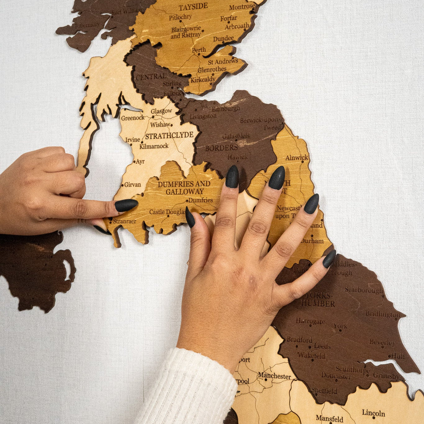 Τρισδιάστατος ξύλινος χάρτης Ηνωμένου Βασιλείου