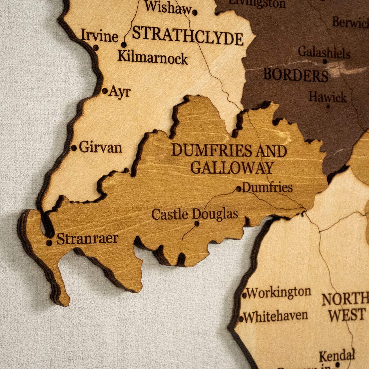 Τρισδιάστατος ξύλινος χάρτης Ηνωμένου Βασιλείου