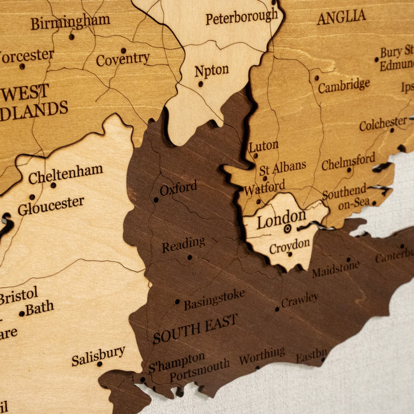 Τρισδιάστατος ξύλινος χάρτης Ηνωμένου Βασιλείου