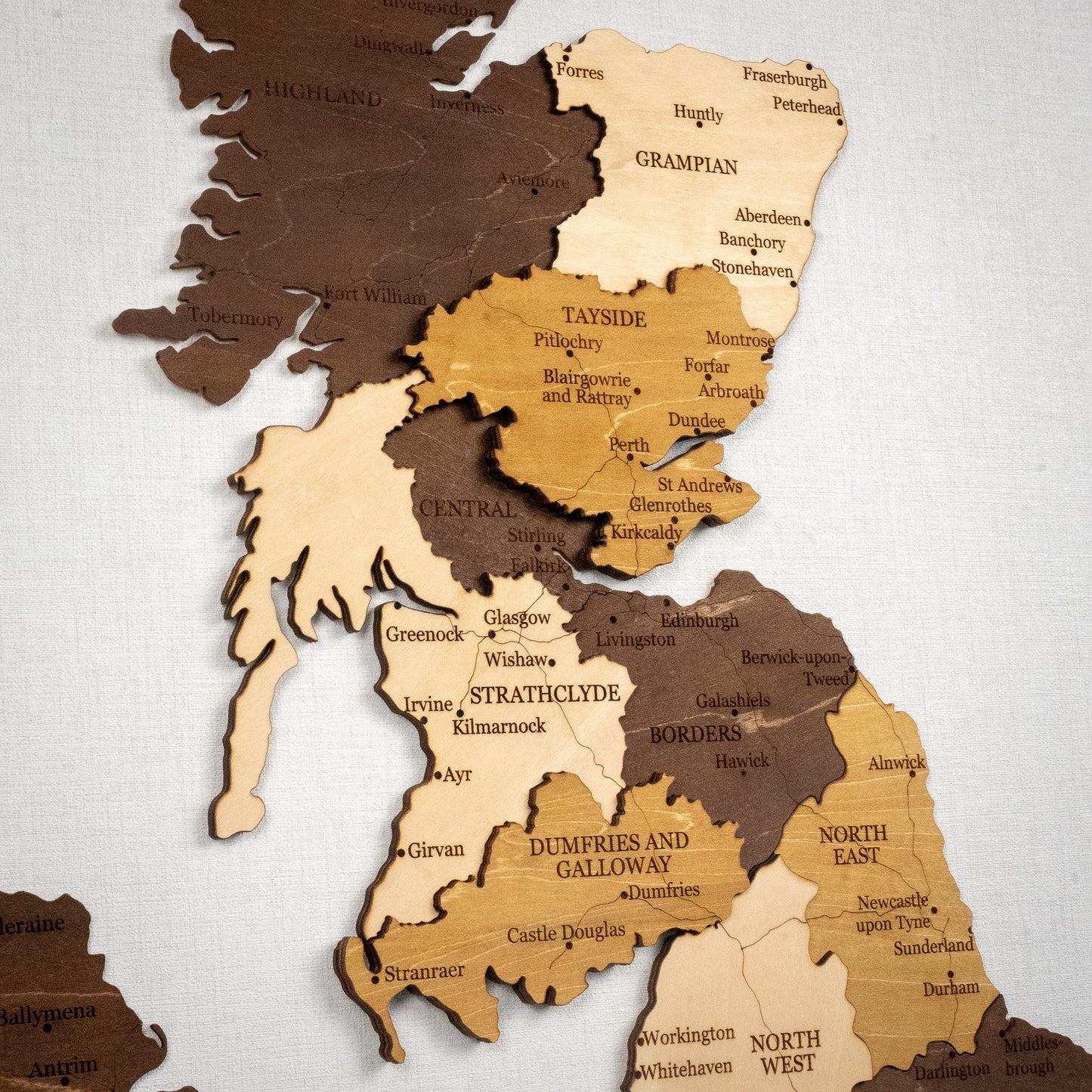 Τρισδιάστατος ξύλινος χάρτης Ηνωμένου Βασιλείου