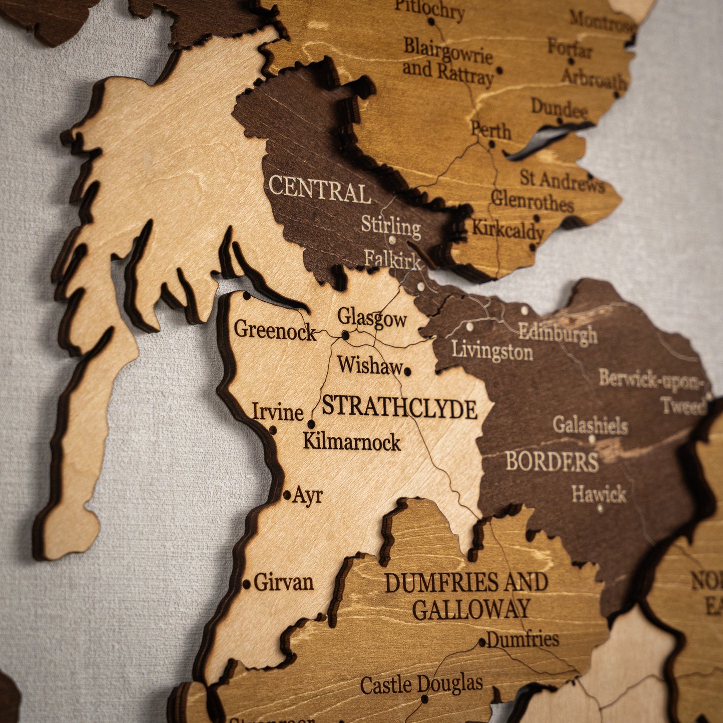Τρισδιάστατος ξύλινος χάρτης Ηνωμένου Βασιλείου