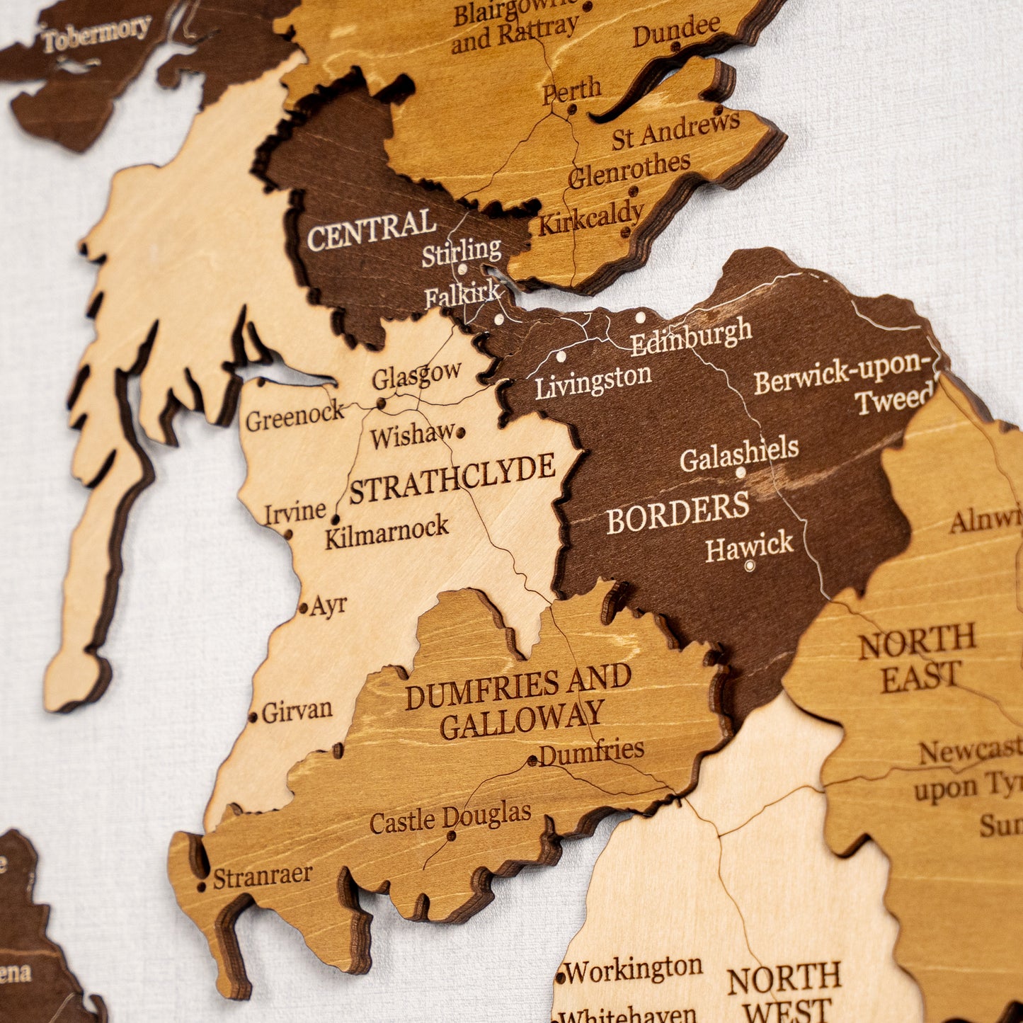 Τρισδιάστατος ξύλινος χάρτης Ηνωμένου Βασιλείου
