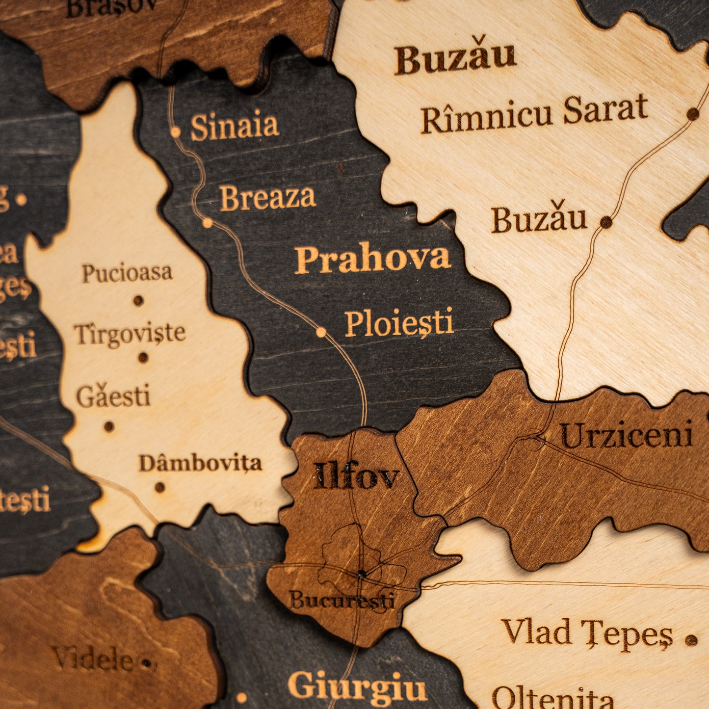 Romania 3D Wooden Map