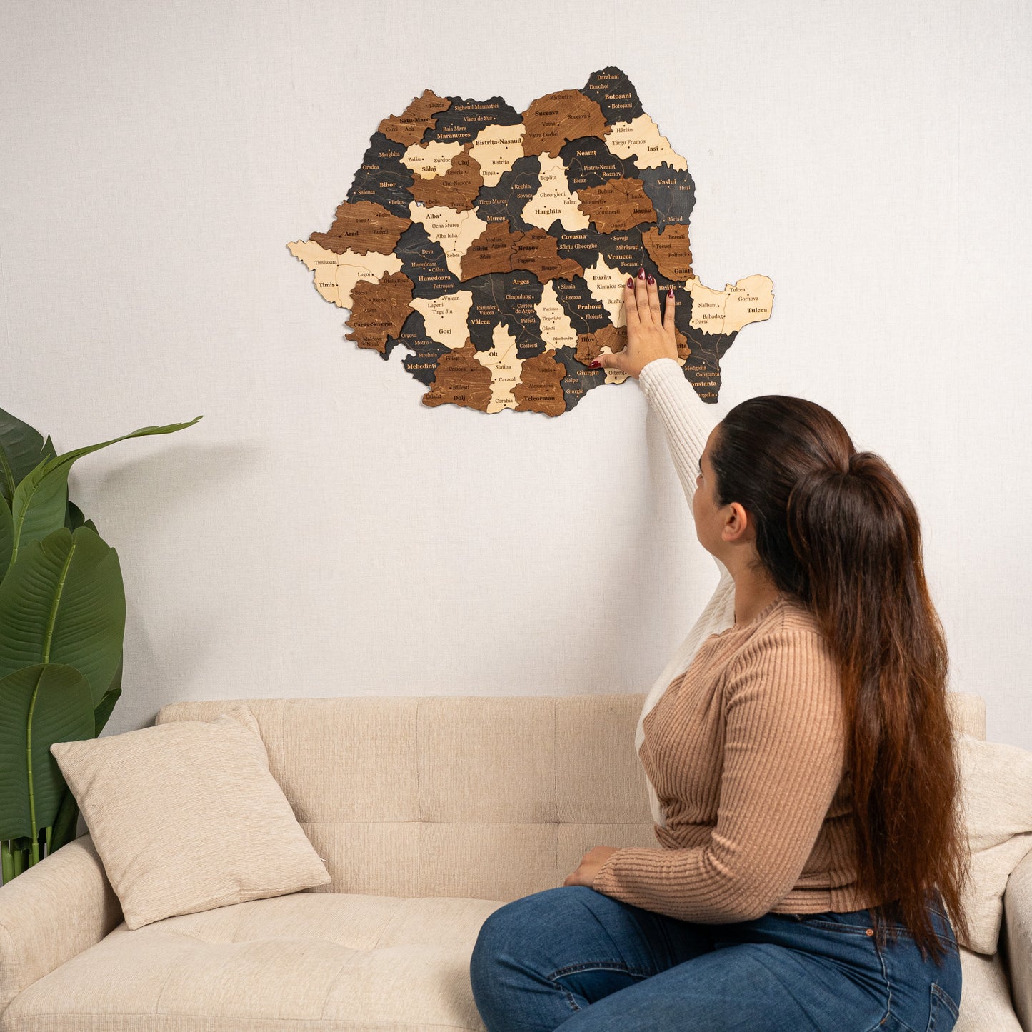 Romania 3D Wooden Map