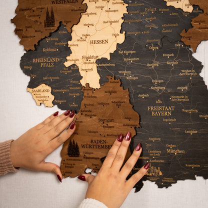 Deutschland 3D Holzkarte