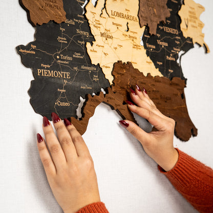 🇮🇹 Italy 3D Wooden Map