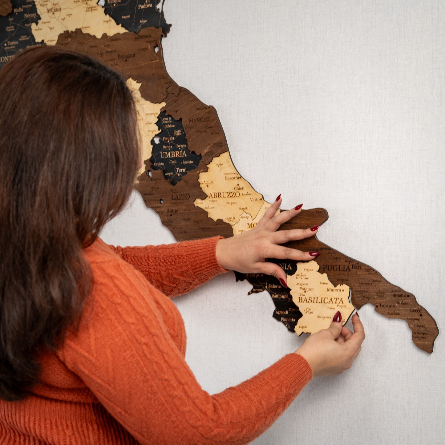 🇮🇹 Italy 3D Wooden Map
