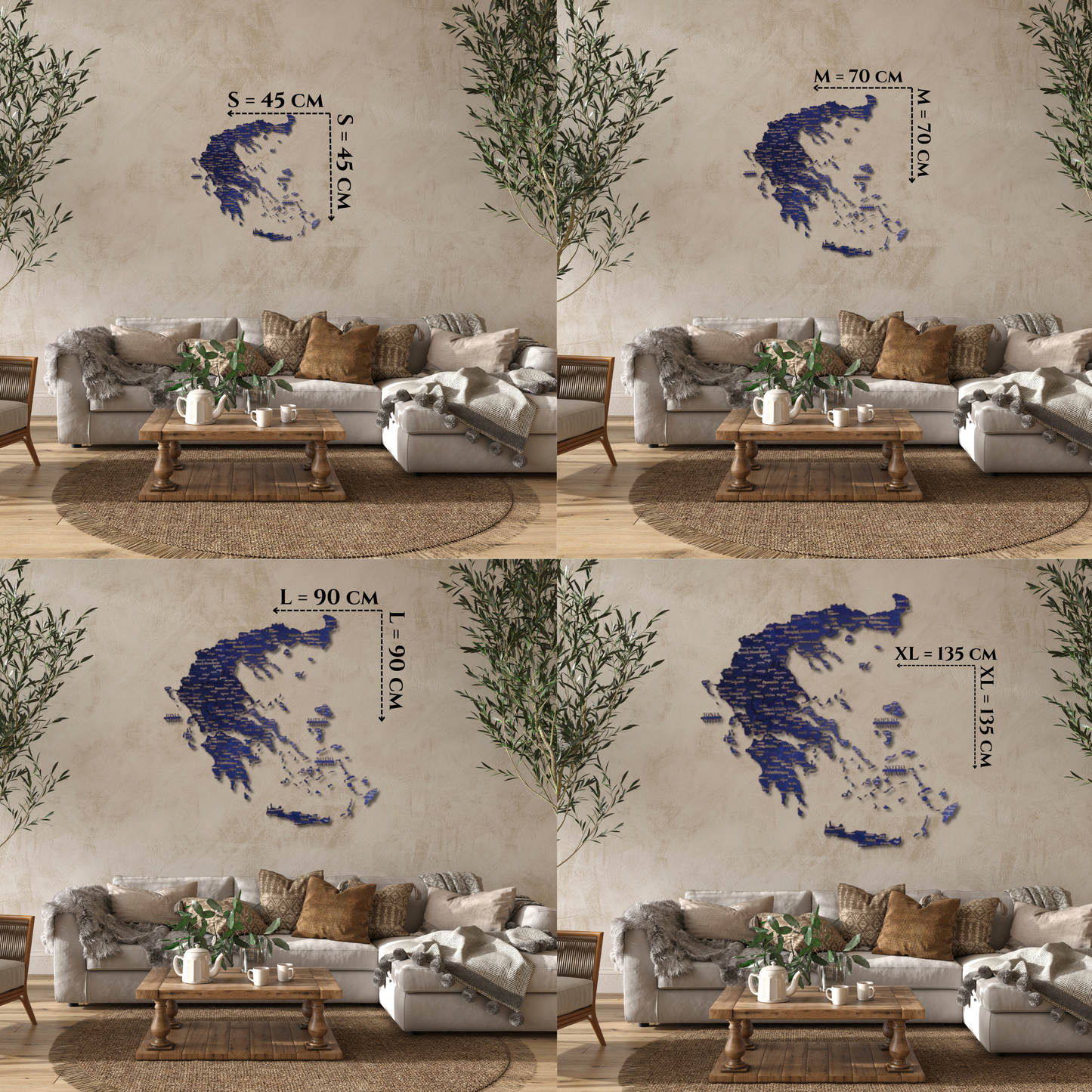 🇬🇷 Greece 3D Wooden Map