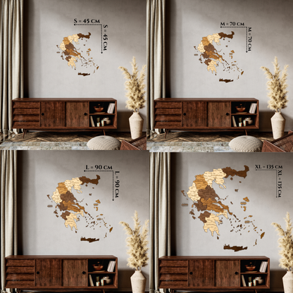 🇬🇷 Greece 3D Wooden Map