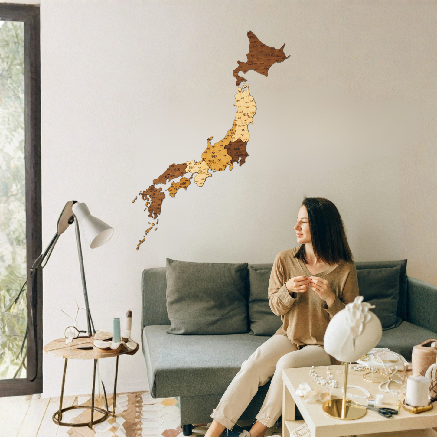 🇯🇵 Japan 3D Wooden Map