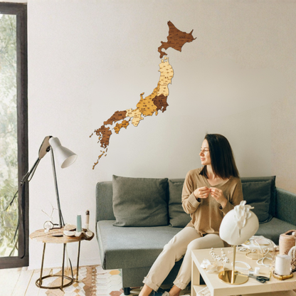 🇯🇵 Japan 3D Wooden Map