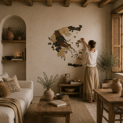 🇬🇷 Greece 3D Wooden Map