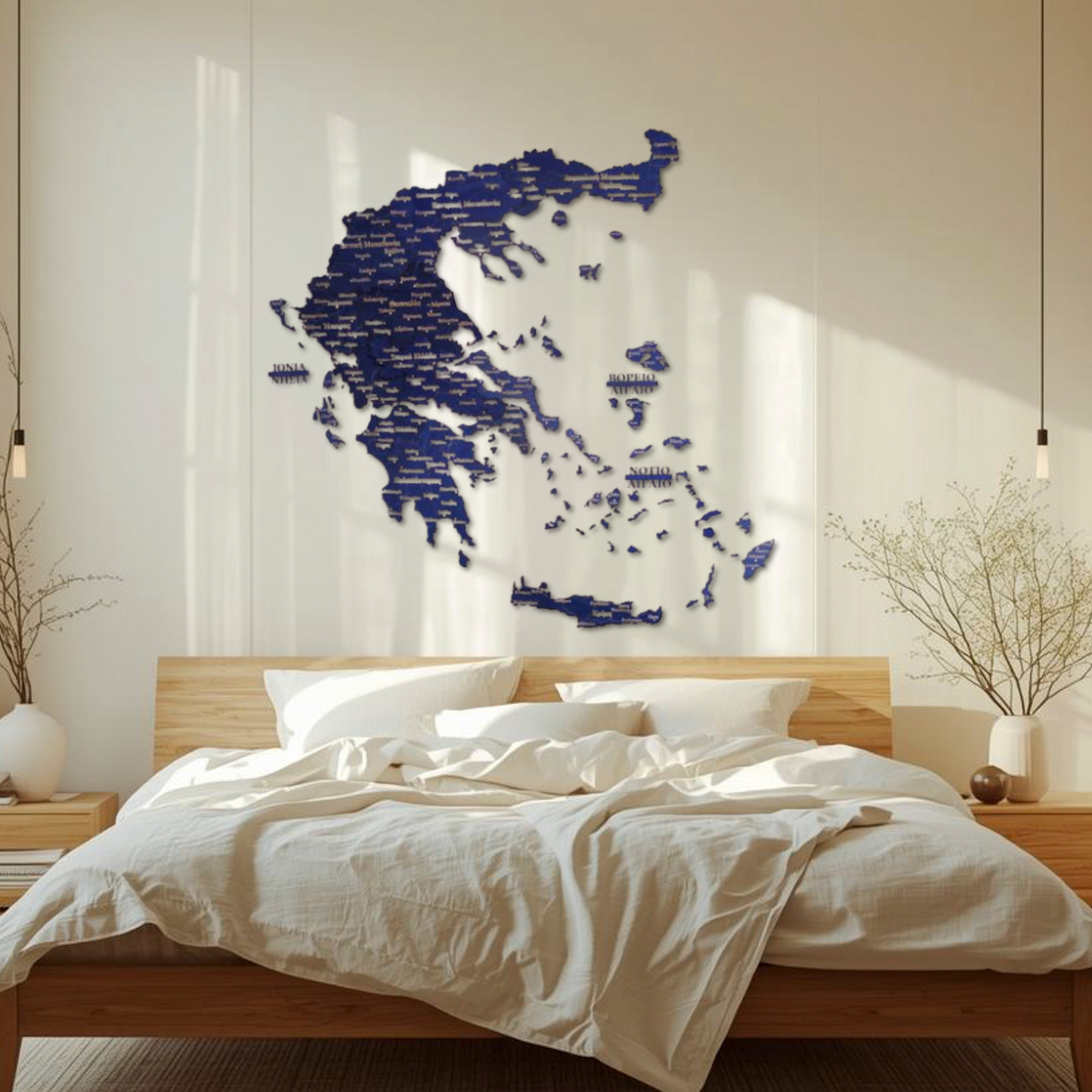 🇬🇷 Greece 3D Wooden Map