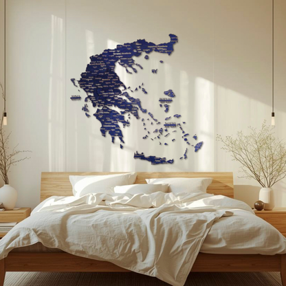 🇬🇷 Greece 3D Wooden Map
