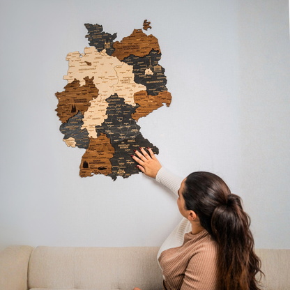 🇩🇪 Germany 3D Wooden Map