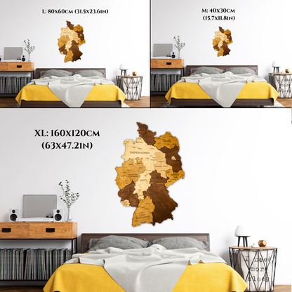 🇩🇪 Germany 3D Wooden Map