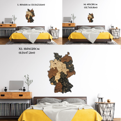 🇩🇪 Germany 3D Wooden Map