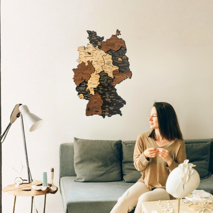 🇩🇪 Germany 3D Wooden Map