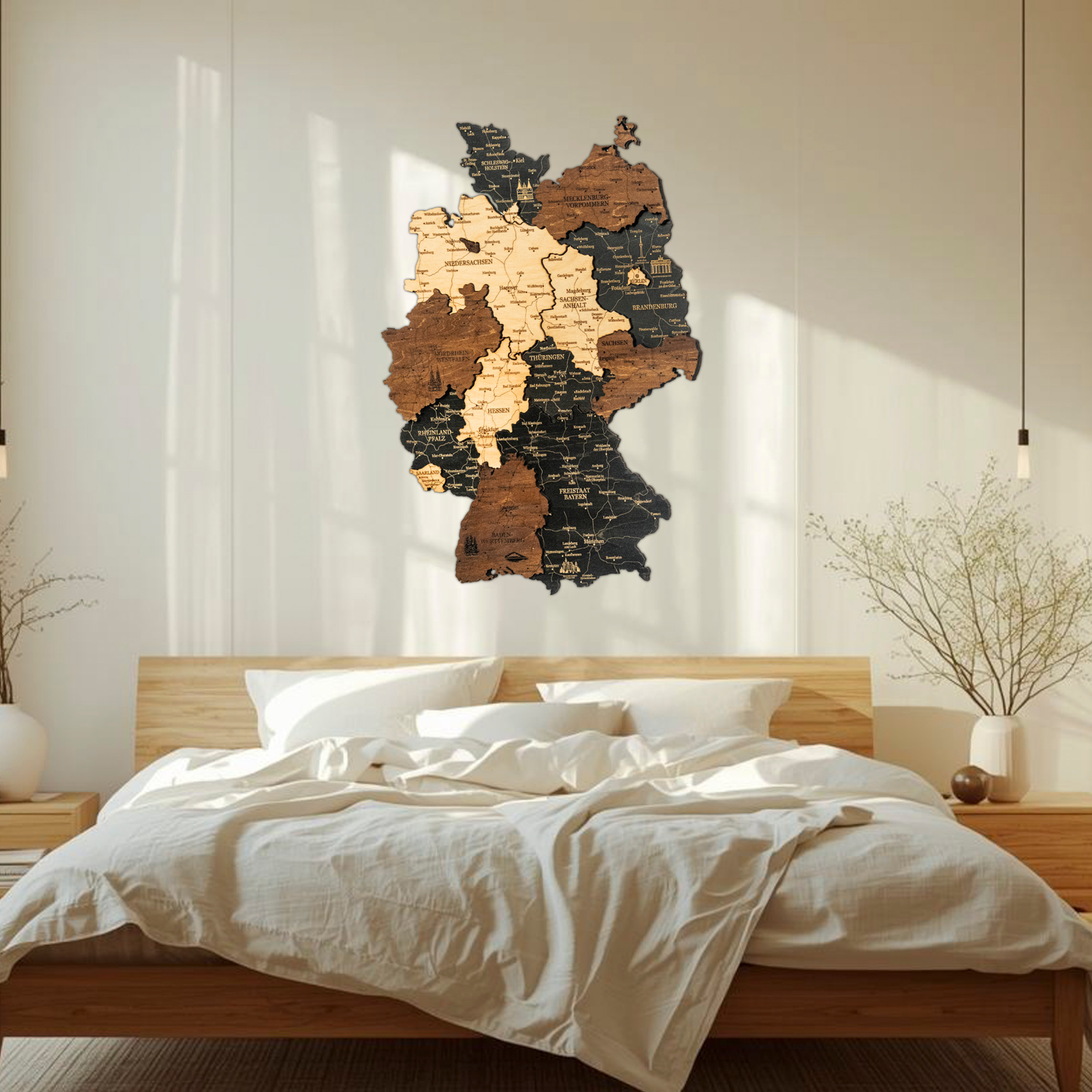 🇩🇪 Germany 3D Wooden Map