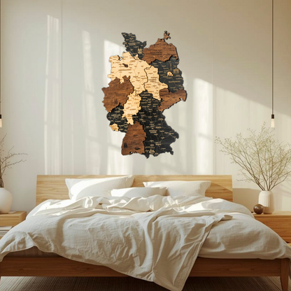 🇩🇪 Germany 3D Wooden Map