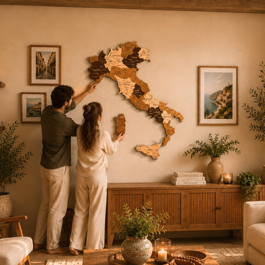 🇮🇹 Italy 3D Wooden Map