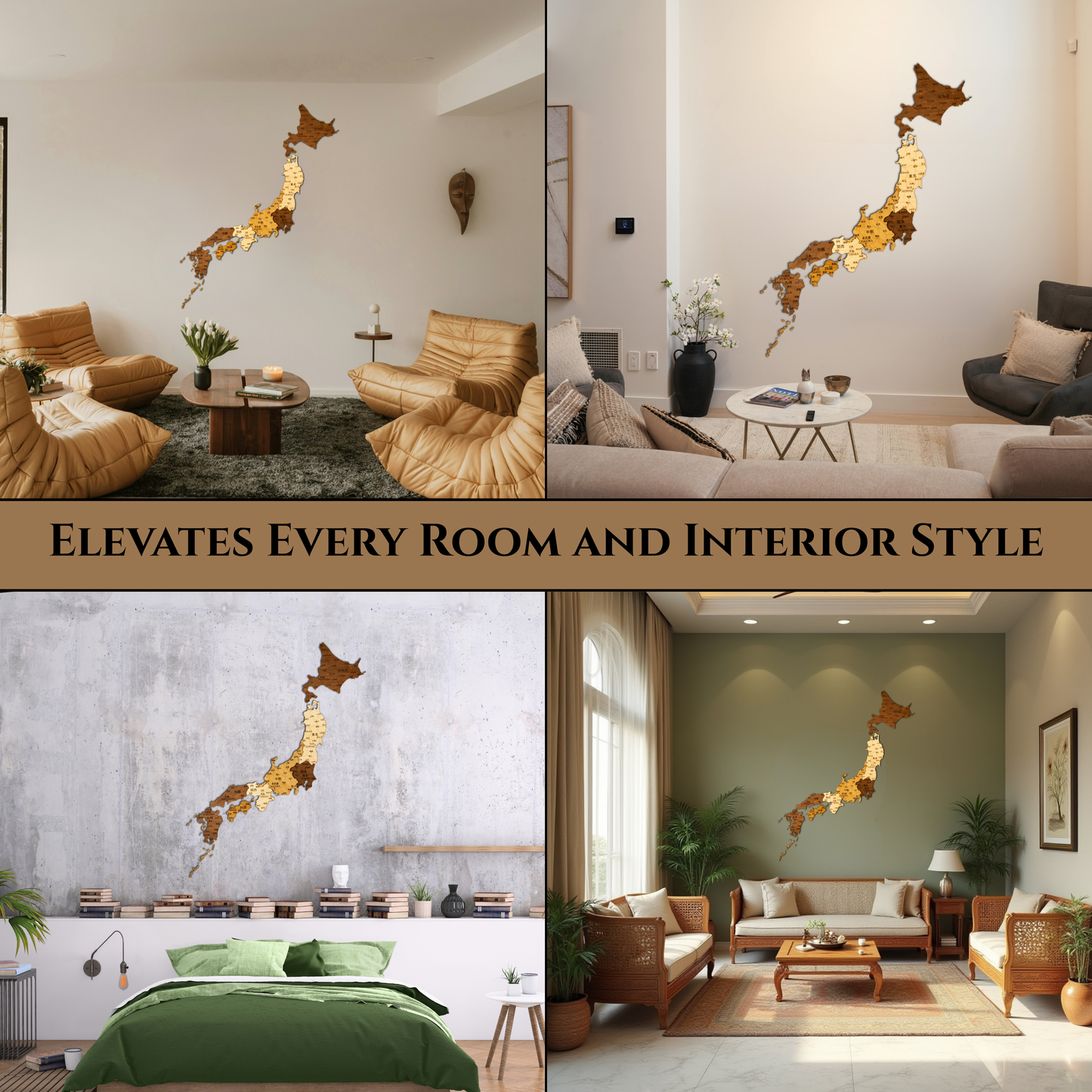 🇯🇵 Japan 3D Wooden Map