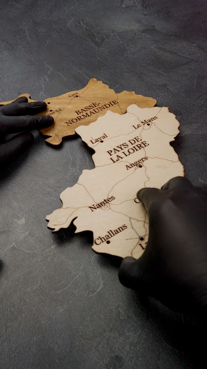 France 3D Wooden Map