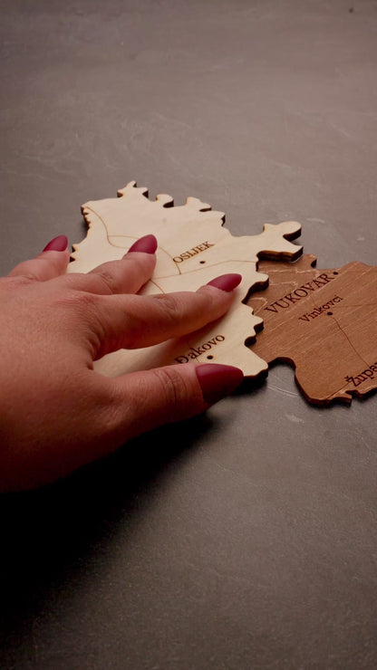 Croatia 3D Wooden Map